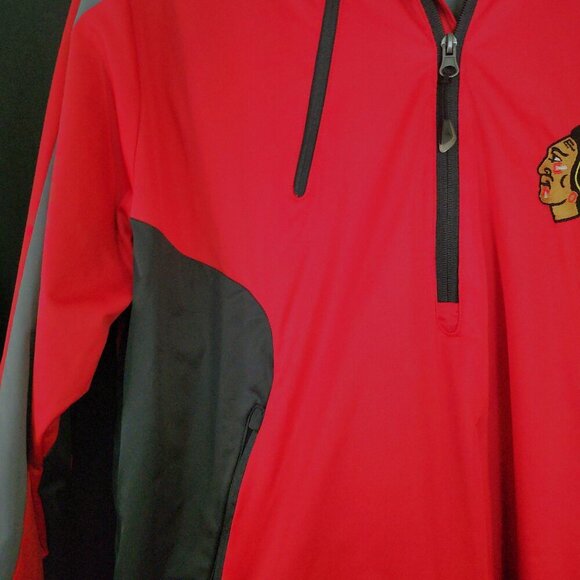 Chicago Blackhawks 1/4 Zip Pullover Windbreaker Jacket Men’s Medium NHL Hockey - Picture 6 of 10